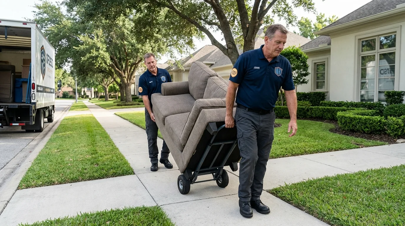 Local residential moving crew loading furniture in Conyngham, PA