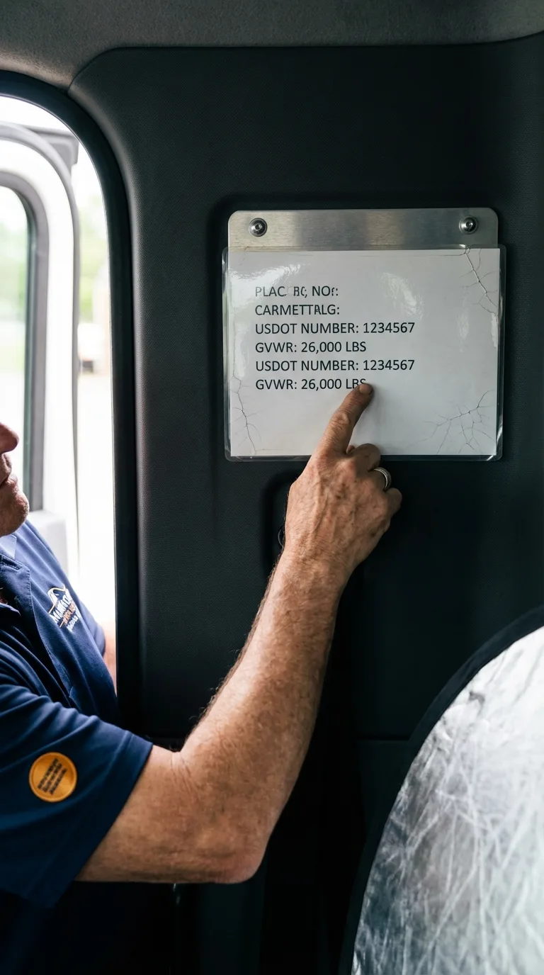 USDOT licensing placard verification in Conyngham